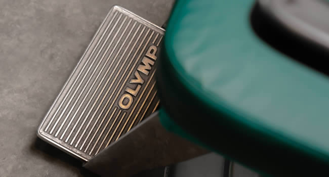 Nahaufnahme eines Friseursessels vom Modell Olymp.